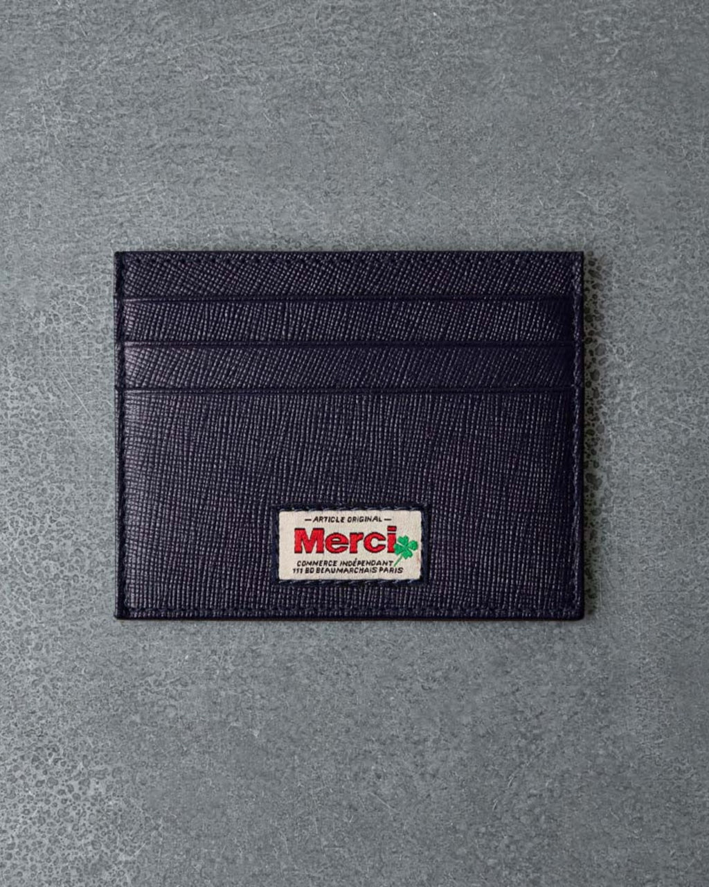Merci - Porte Carte Plat - Marine