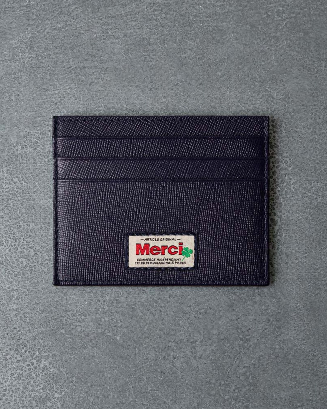Merci - Porte Carte Plat - Marine
