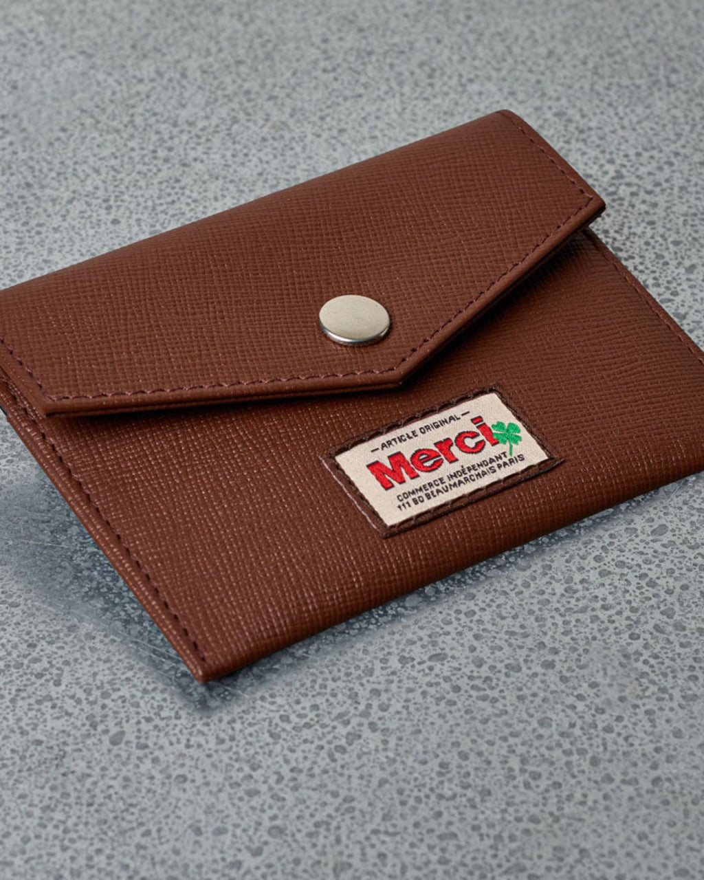 Merci - Porte Carte À Rabat - Camel