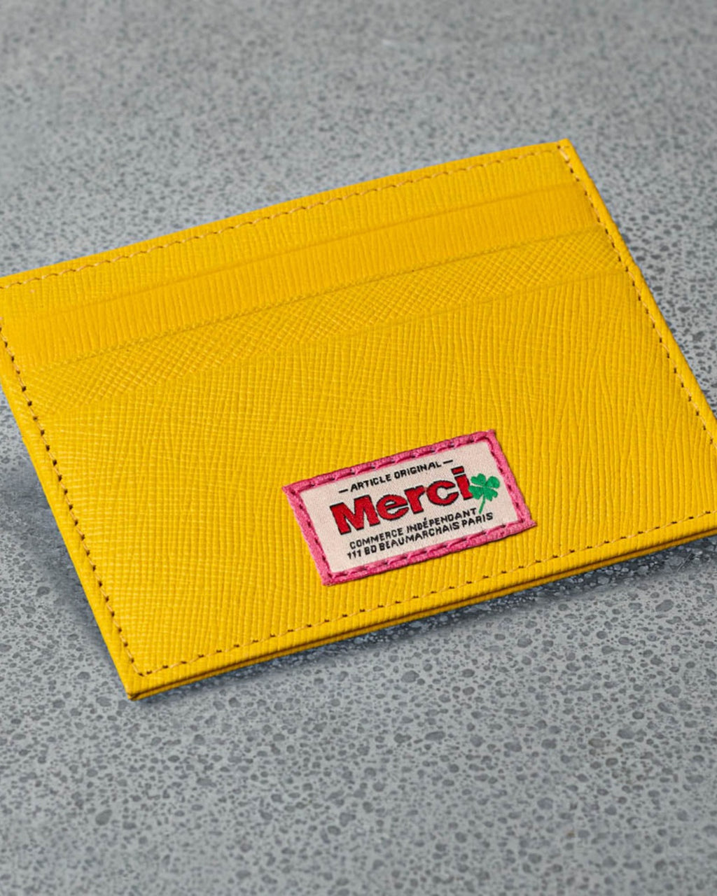 Merci - Porte Carte Plat - Jaune
