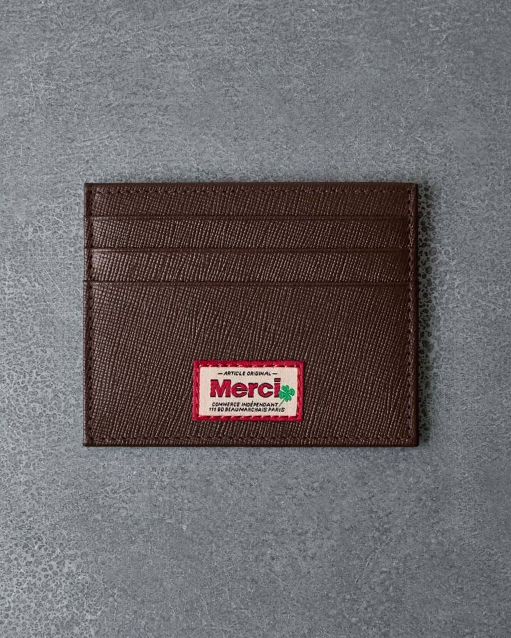 Merci - Flat Card Holder - Chocolate