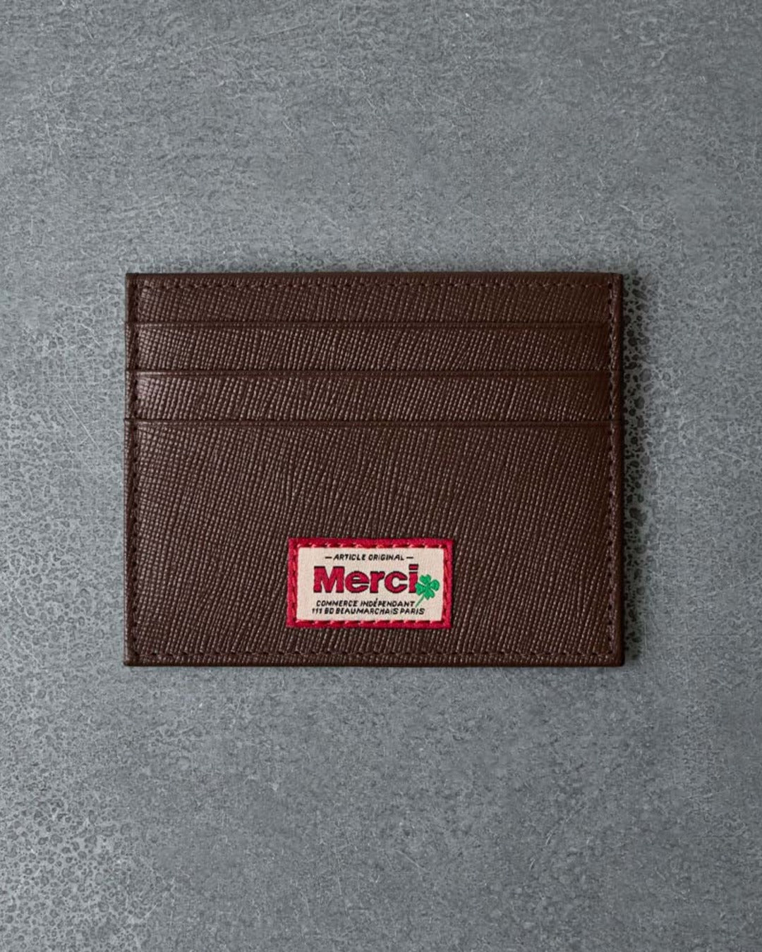 Merci - Flat Card Holder - Chocolate