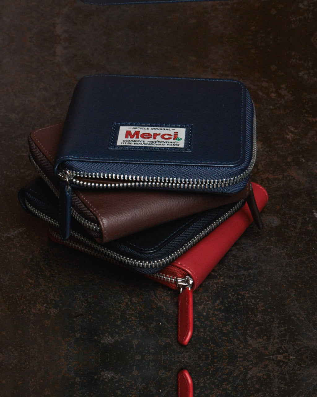 Merci - Porte Feuille Zip - Chocolat