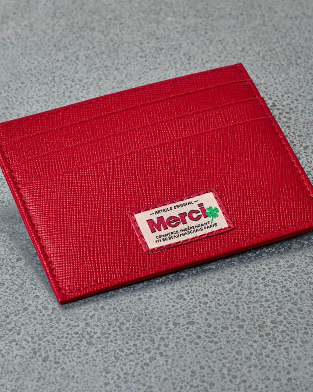Merci - Flat Card Holder - Red
