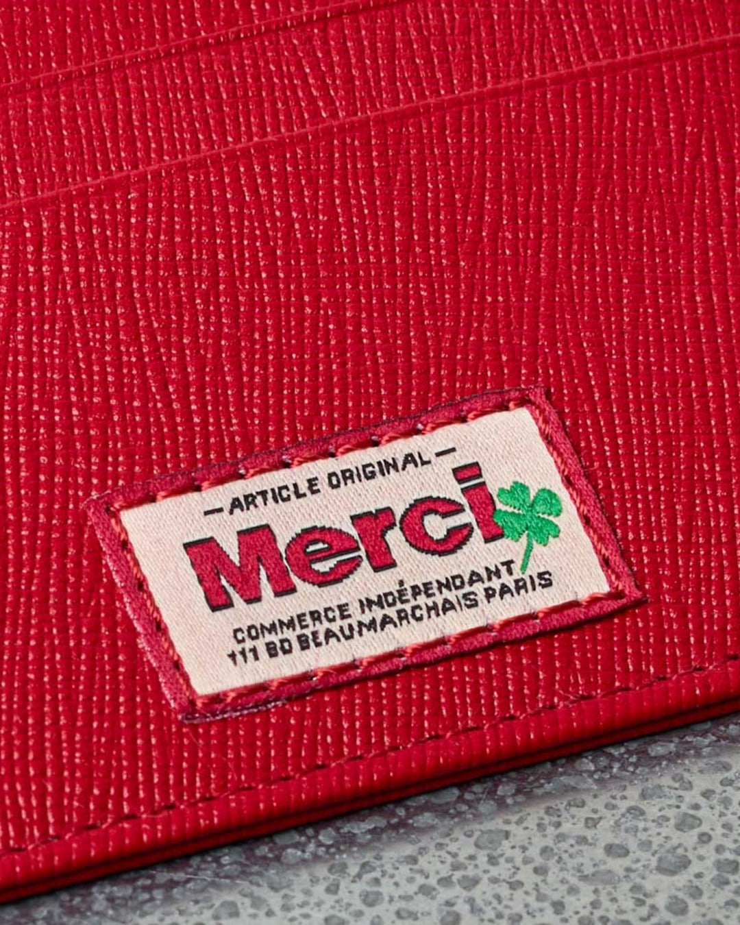 Merci - Porte Carte Plat - Rouge