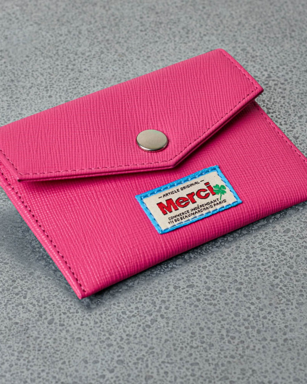 Merci - Card Holder with Flap - Pink
