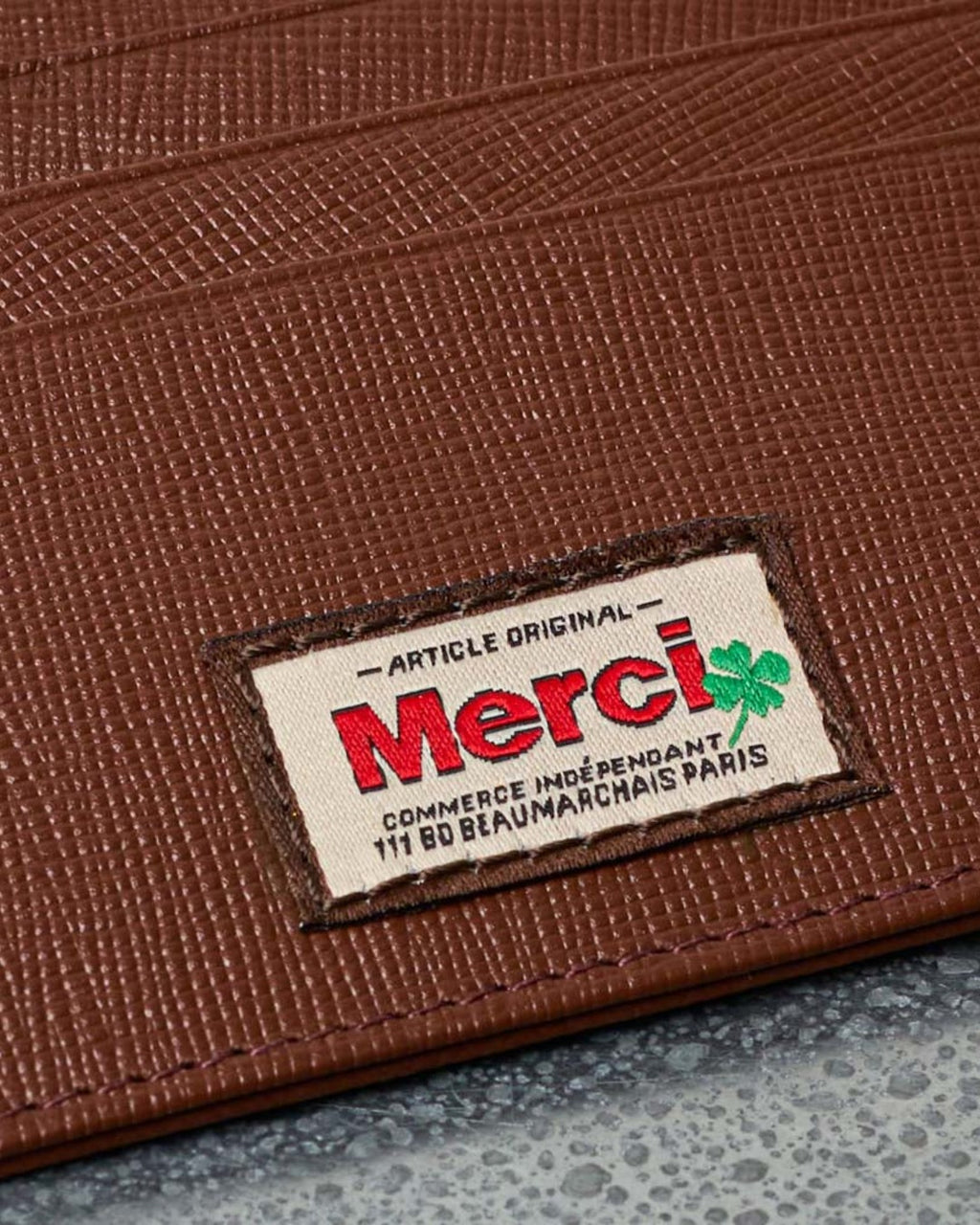 Merci - Porte Carte Plat - Camel