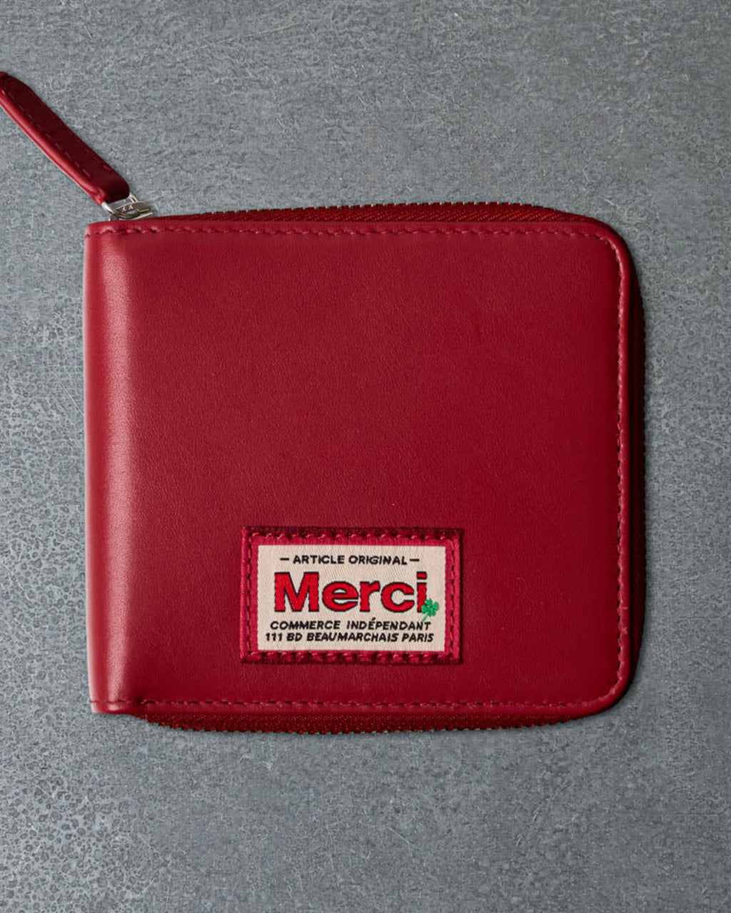 Merci - Porte Feuille Zip - Rouge