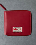 Merci - Porte Feuille Zip - Rouge