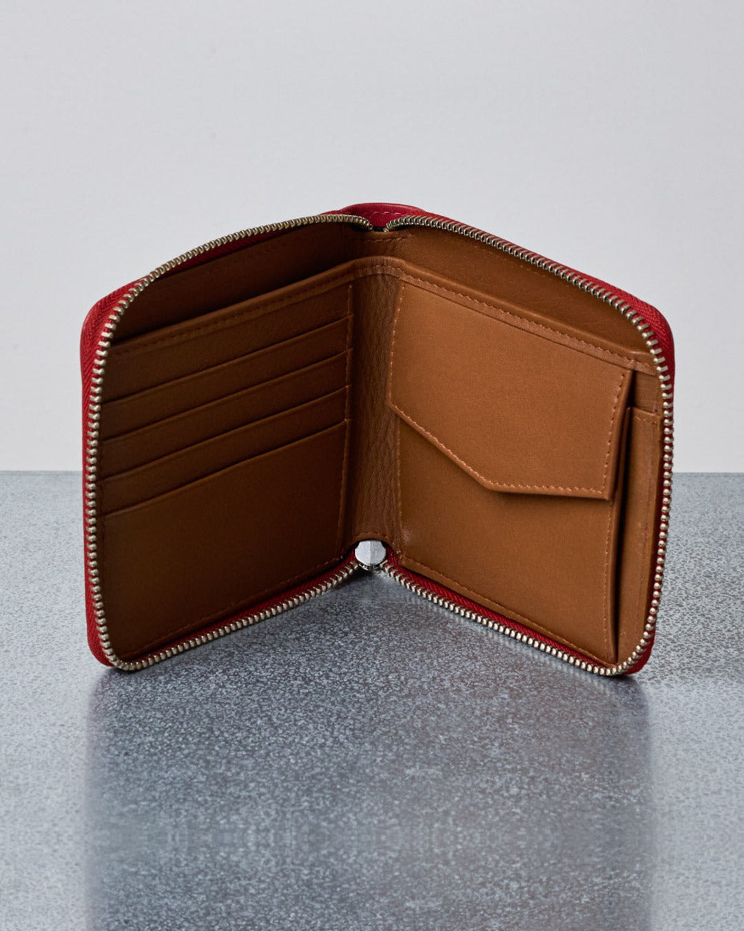 Merci - Porte Feuille Zip - Rouge