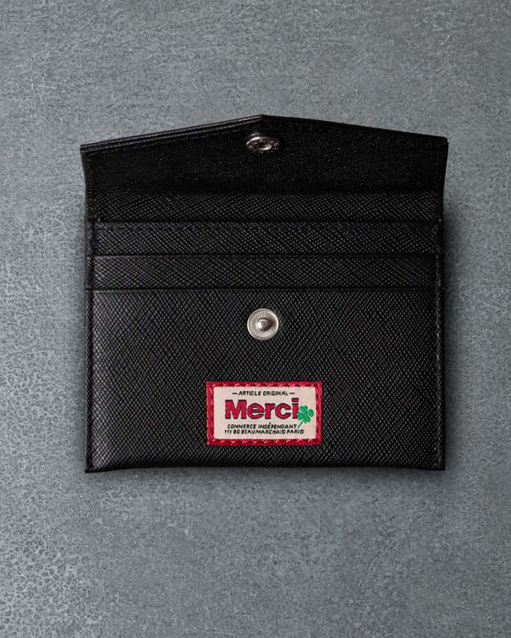 Merci - Porte Carte À Rabat - Noir