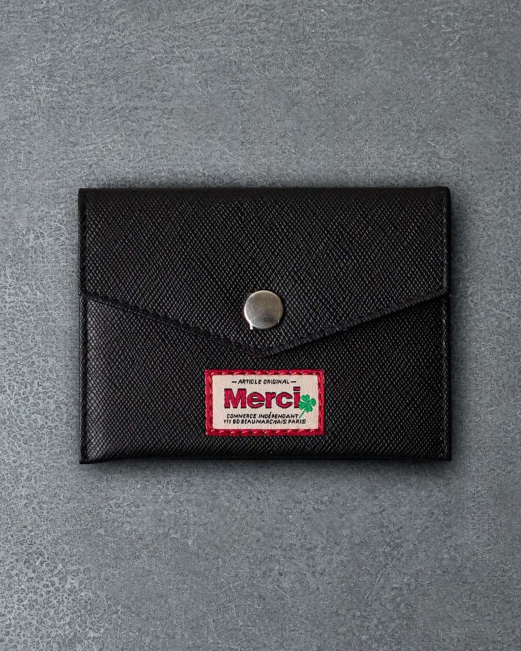 Merci - Porte Carte À Rabat - Noir