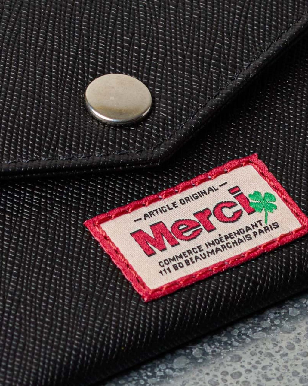 Merci - Porte Carte À Rabat - Noir
