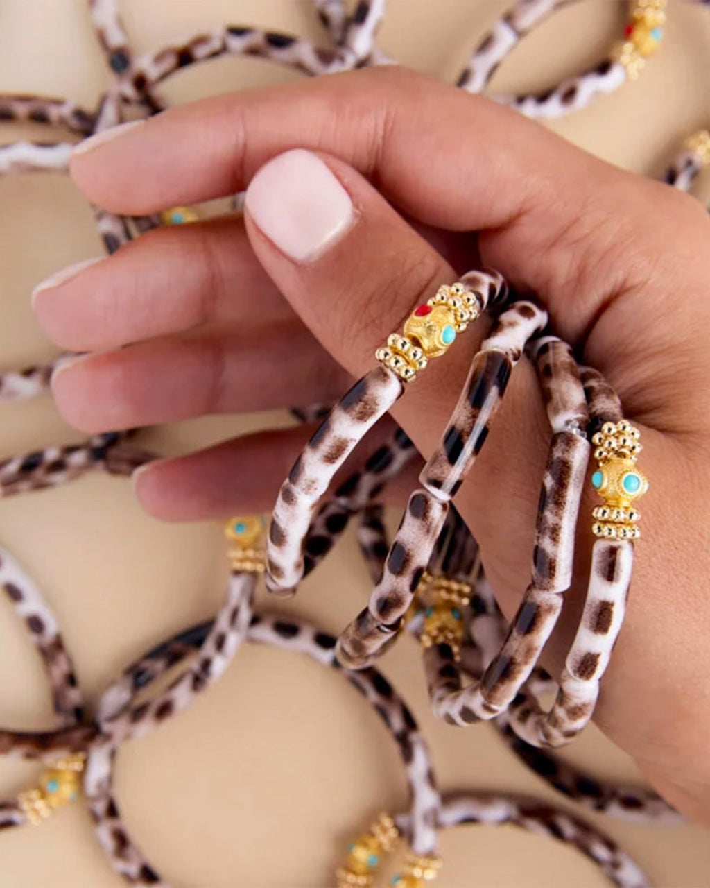Juhu - Bracelet Duo Mini Leo - Blanc & Marron