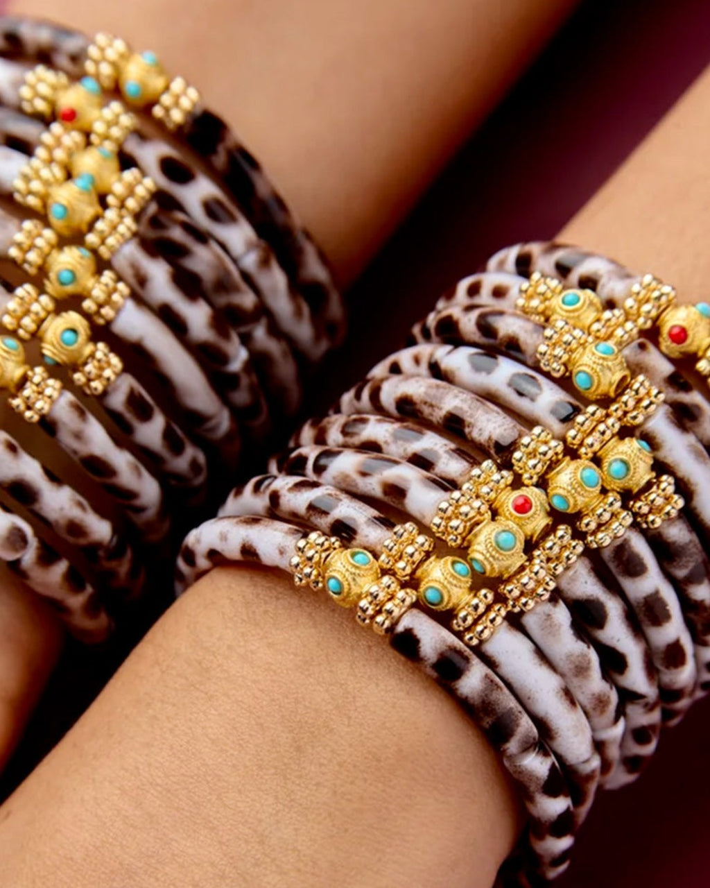 Juhu - Bracelet Duo Mini Leo - Blanc & Marron
