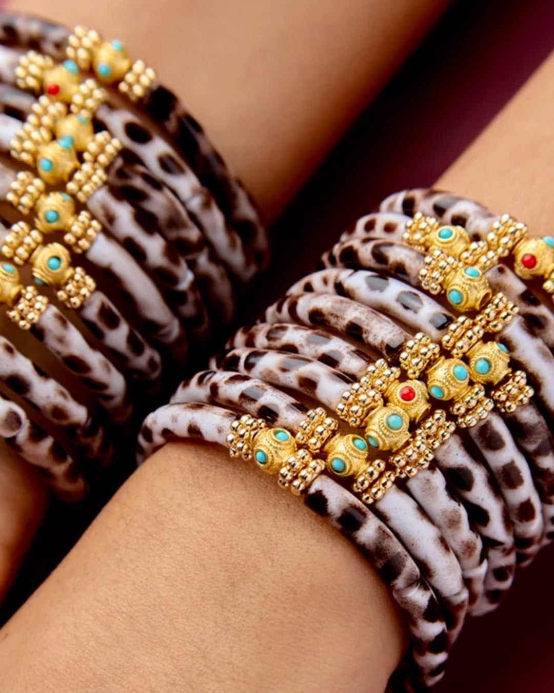 Juhu - Bracelet Duo Mini Leo - Blanc & Marron
