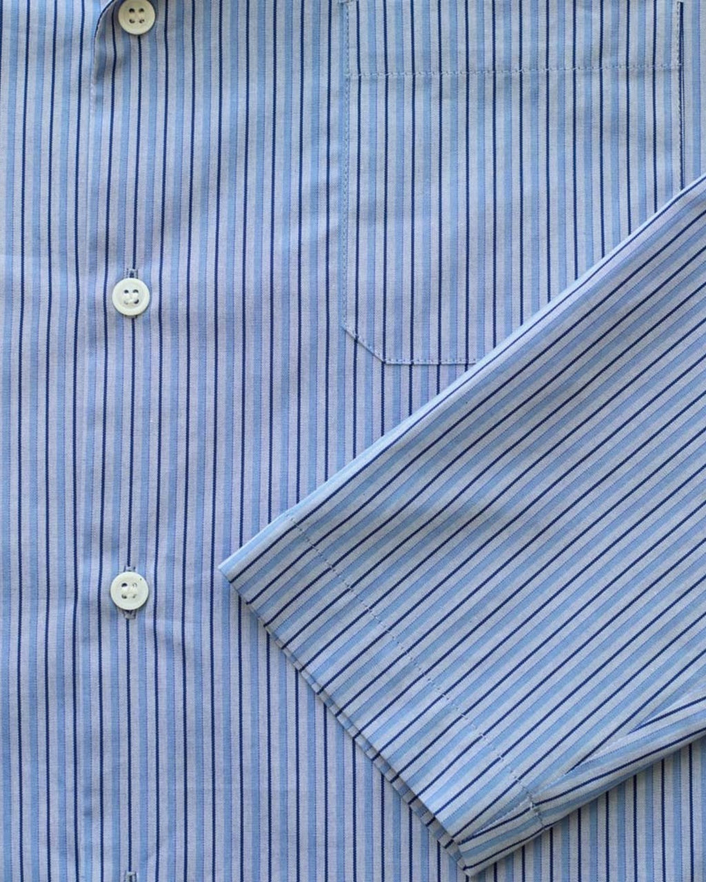 Merci - Pyjama En Coton - Rayures Triples Bleu