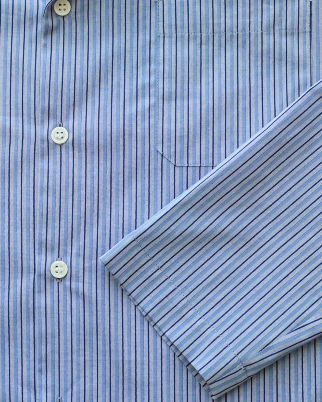 Merci - Pyjama En Coton - Rayures Triples Bleu