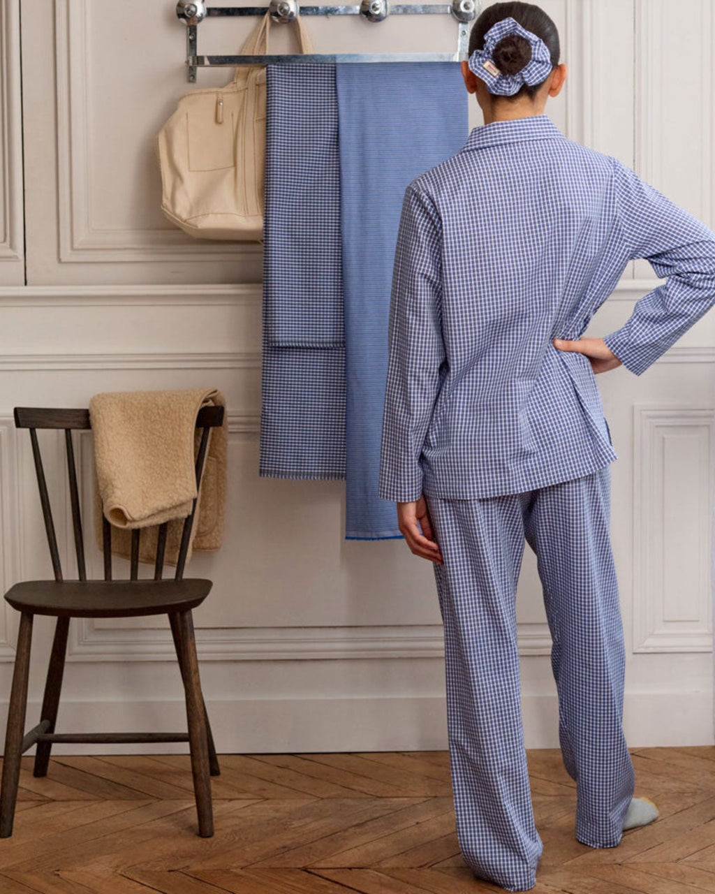Merci - Pyjama En Coton - Carreaux Bleu