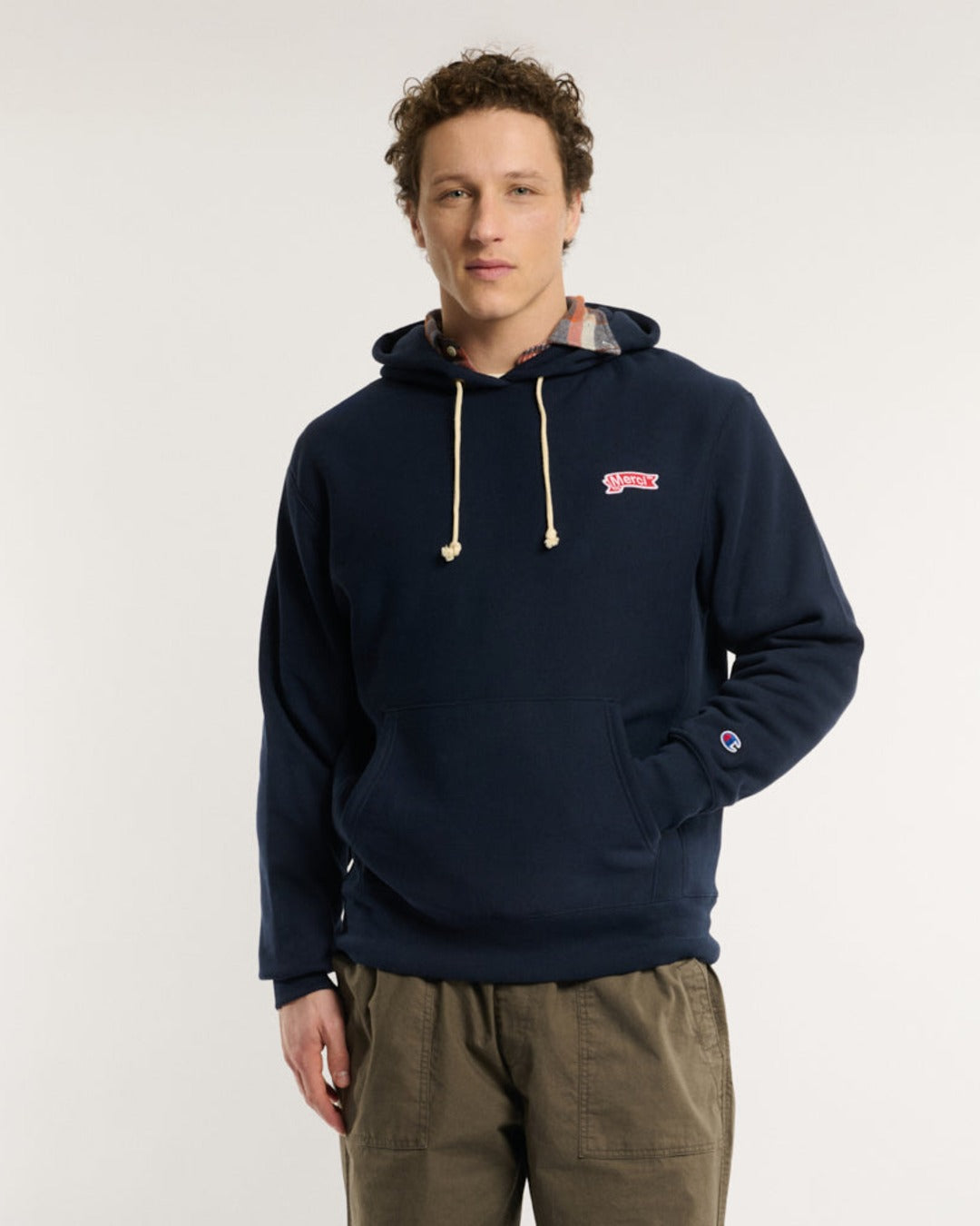 Merci x Champion - Sweat À Capuche Merci Patch - Navy