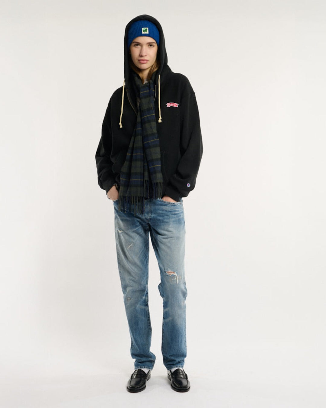 Merci x Champion - Sweat Full Zip Patch - Noir