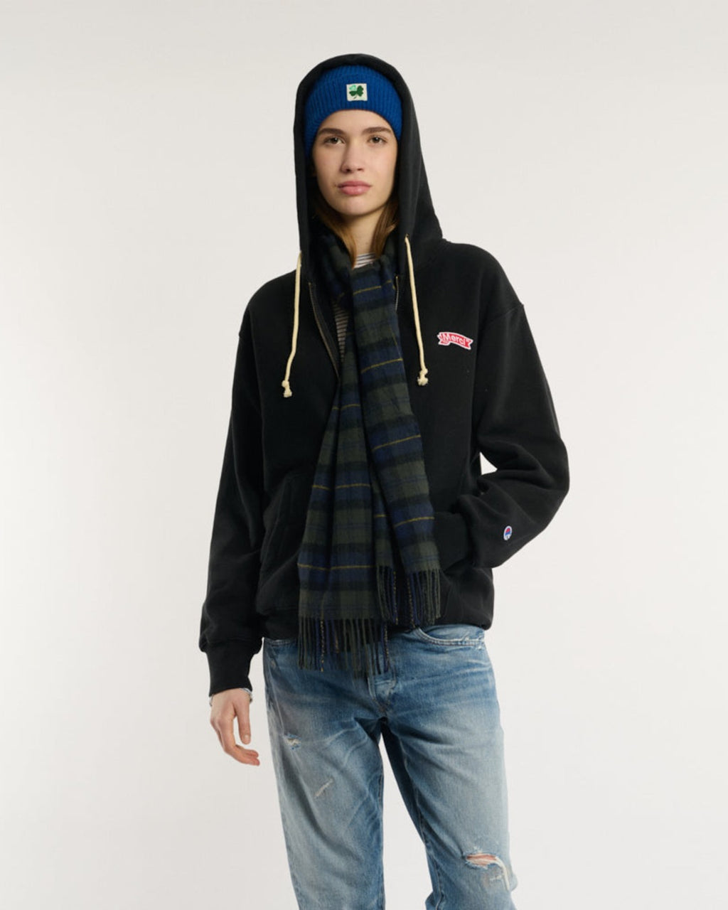 Merci x Champion - Sweat Full Zip Patch - Noir