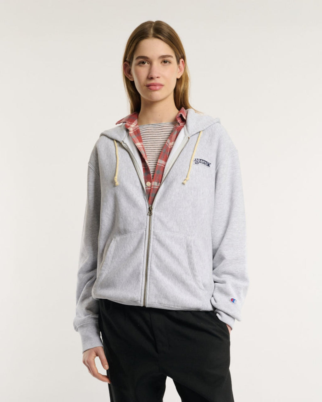 Merci x Champion - Sweat Full Zip Patch - Gris