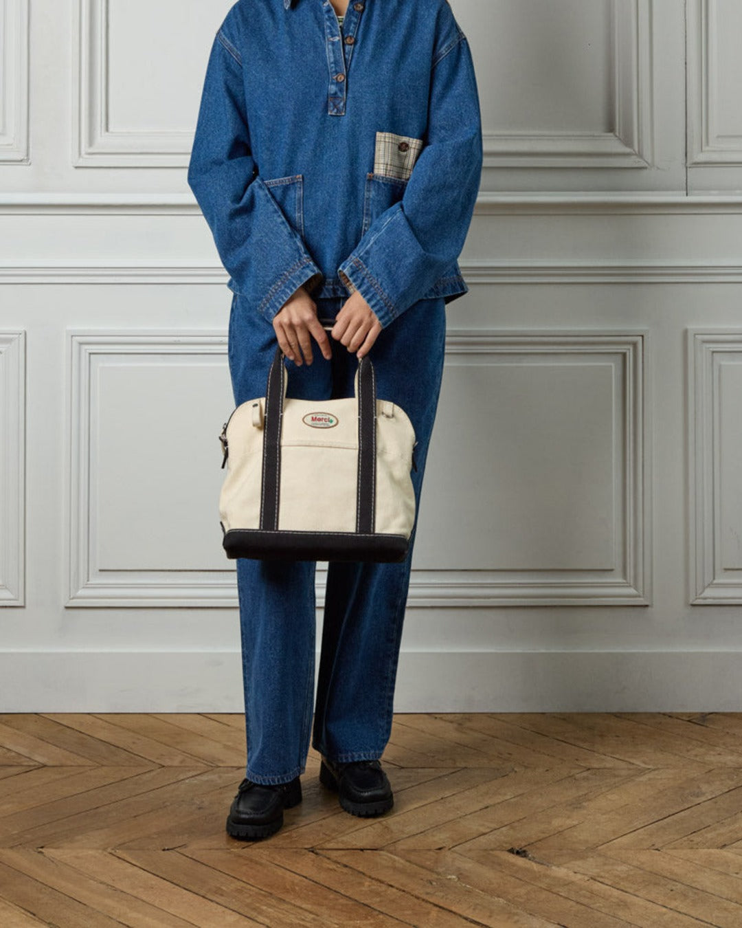 Merci - Paris Bag - Ecru & Black