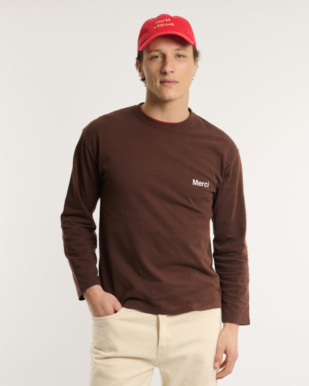 Merci - Aurelien LS T-shirt - Brown