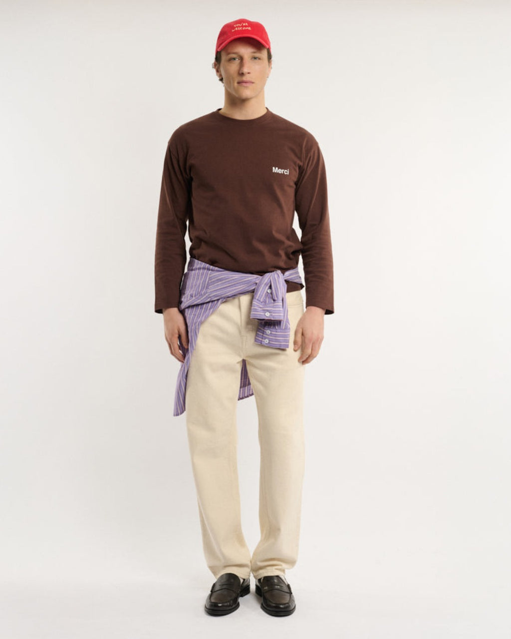 Merci - Aurelien LS T-shirt - Brown