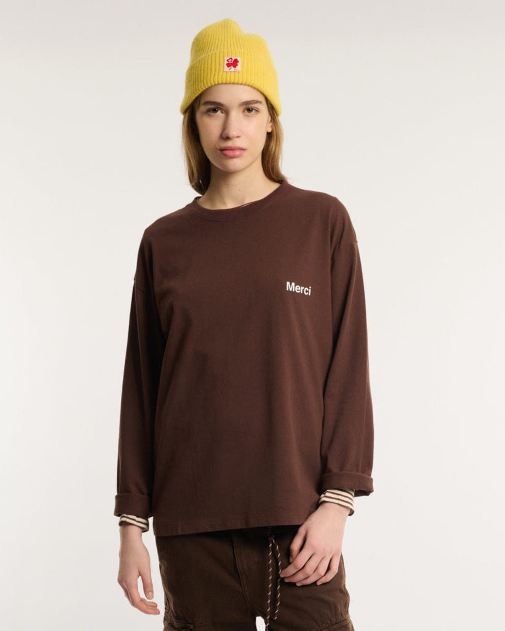Merci - Aurelien LS T-shirt - Brown