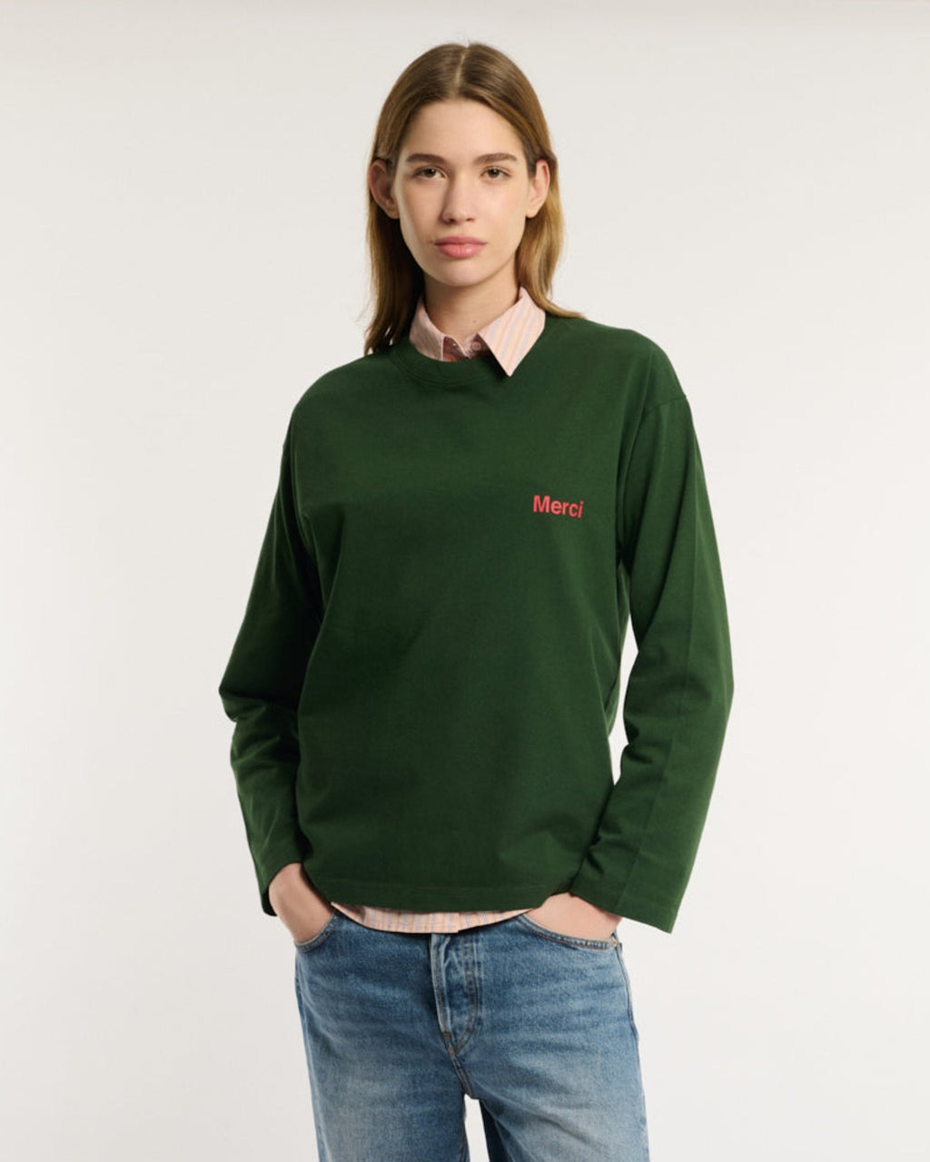 Merci - Aurelien LS T-shirt - Forest
