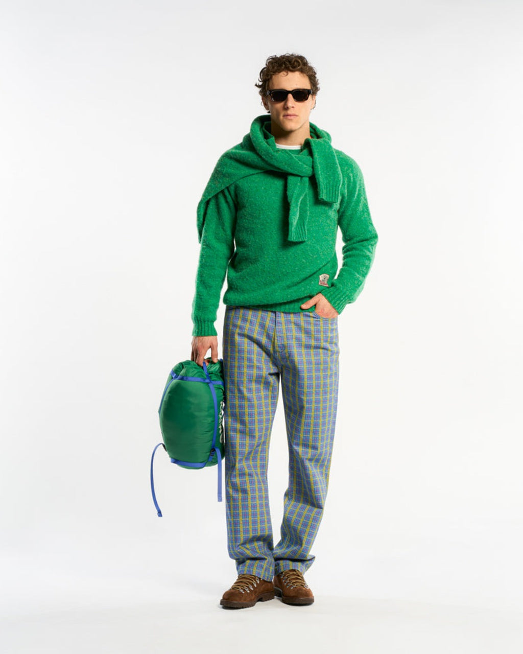 Au Vieux Campeur - Congés Payés - Edgar Checked Trousers - Green Red & Blue