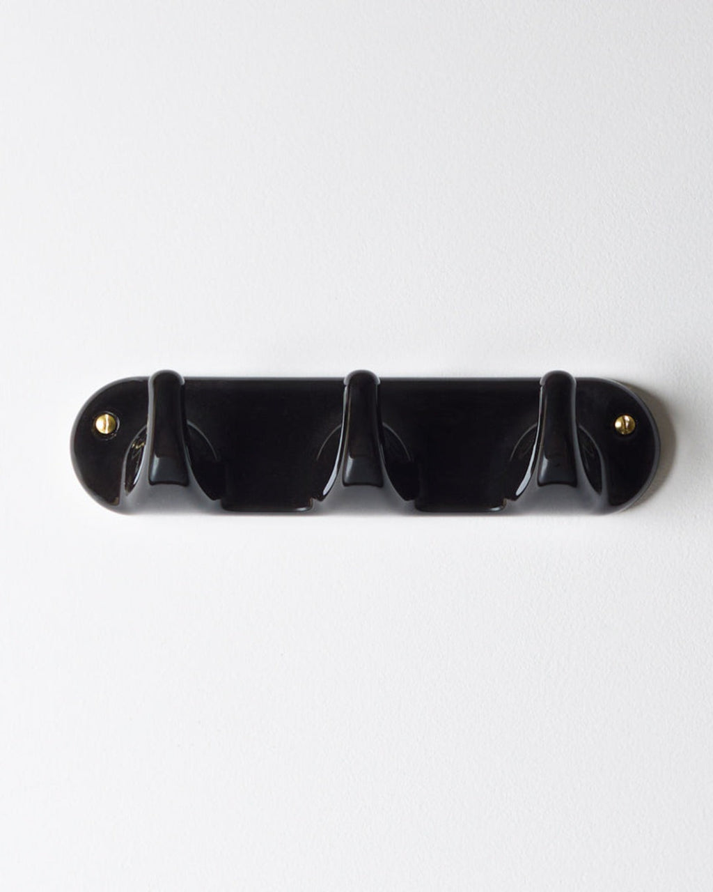 Zangra - 3-Hook Porcelain Rack - Black