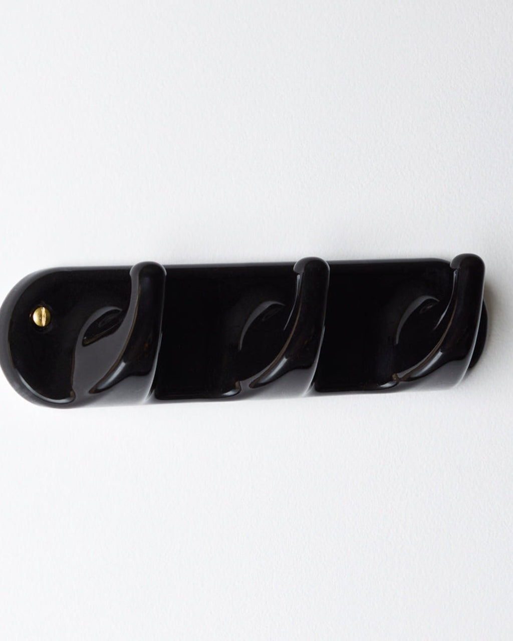 Zangra - 3-Hook Porcelain Rack - Black