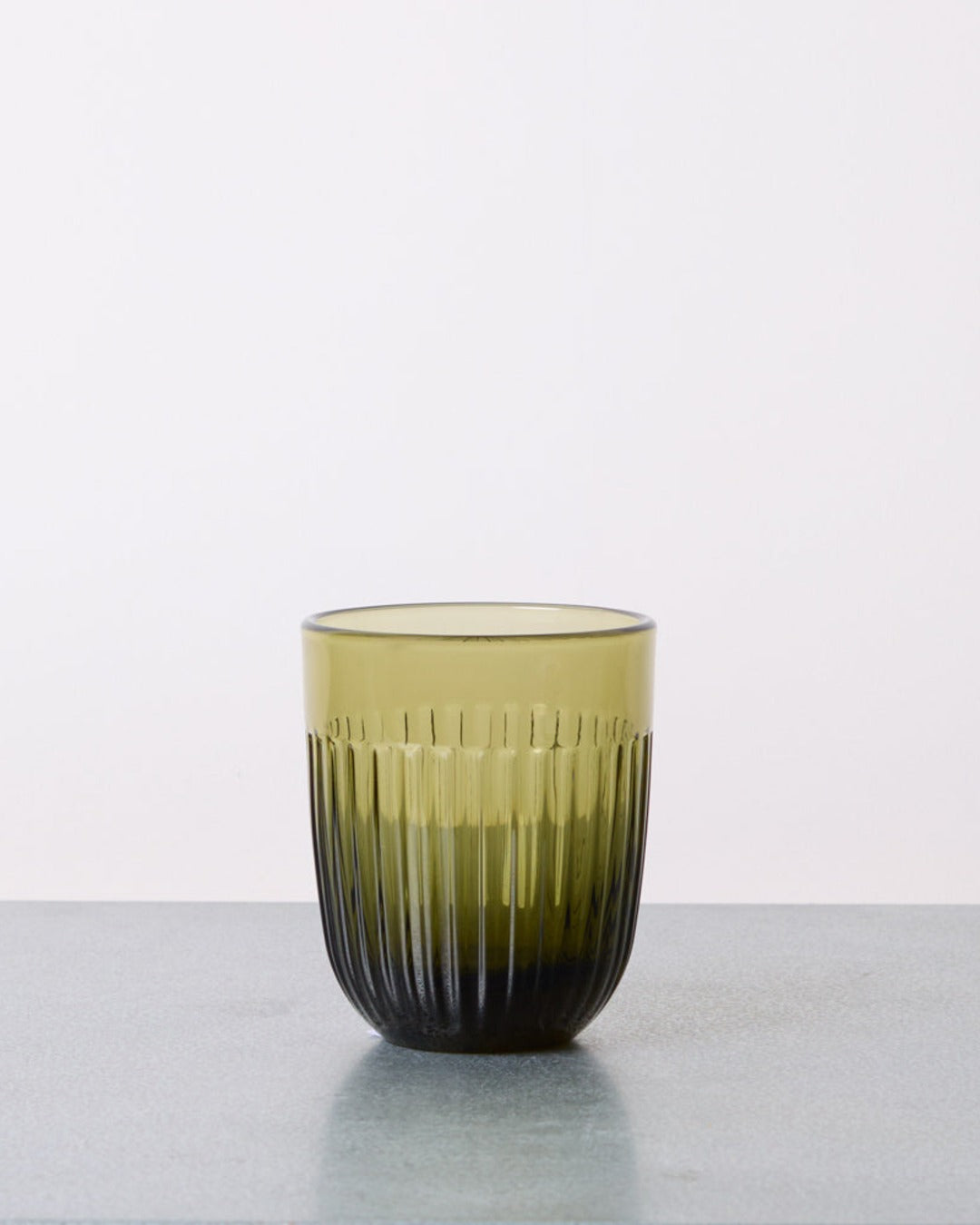 La Rochere - Pressed Glass Tumbler - Ouessant - Olive Green