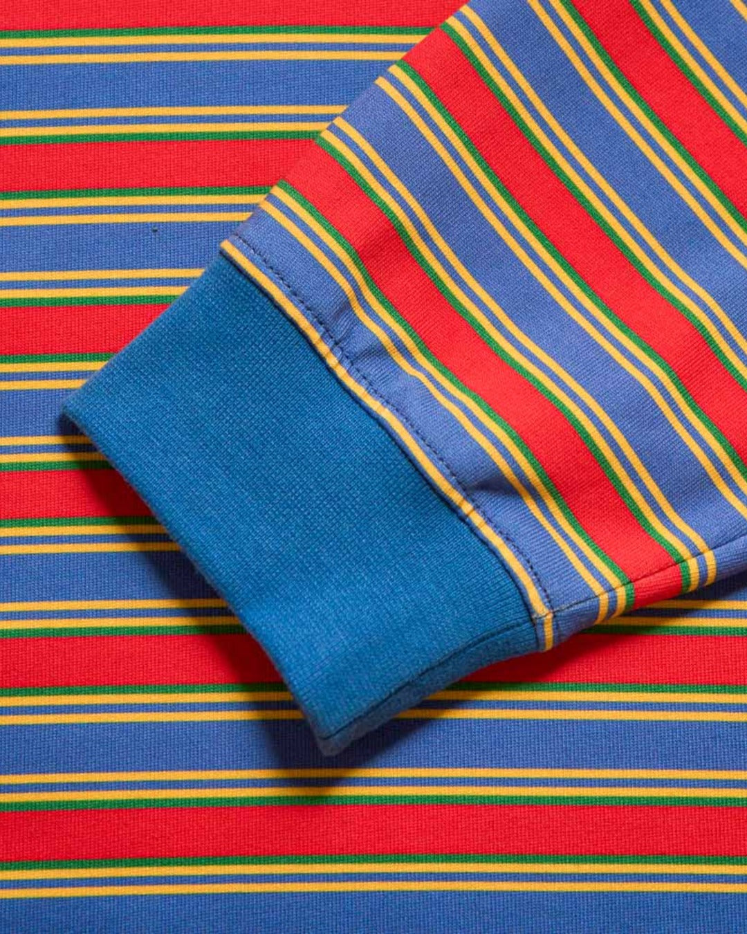 Au Vieux Campeur - Congés Payés - Polo Roger À Rayures - Vert Rouge & Bleu