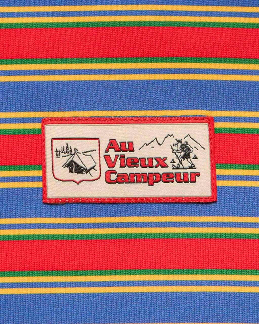 Au Vieux Campeur - Congés Payés - Polo Roger À Rayures - Vert Rouge & Bleu
