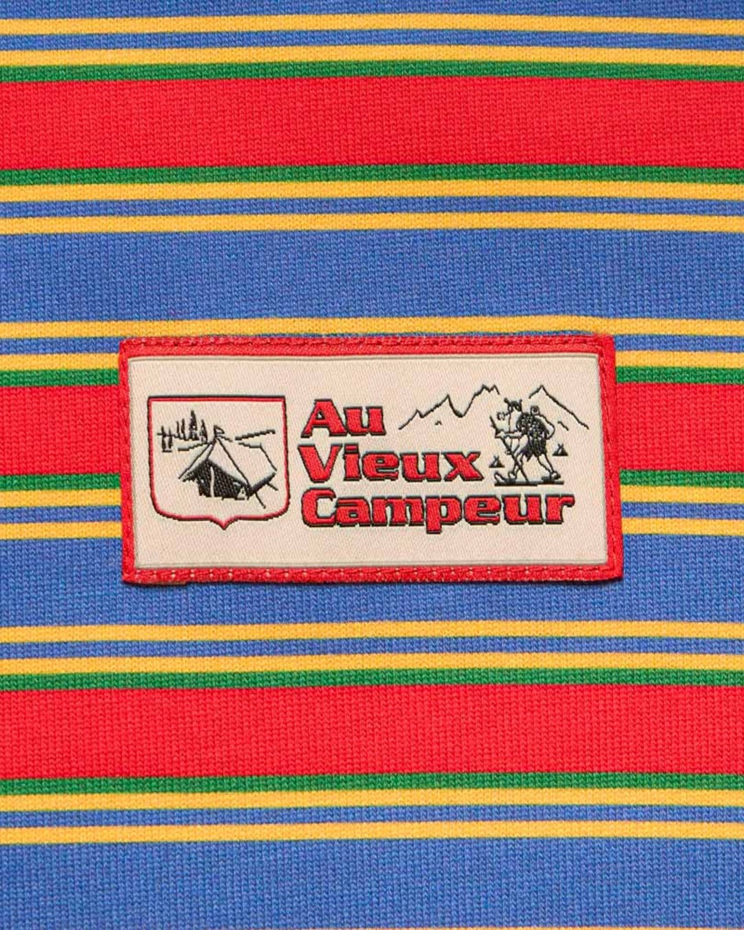 Au Vieux Campeur - Congés Payés - Polo Roger À Rayures - Vert Rouge & Bleu
