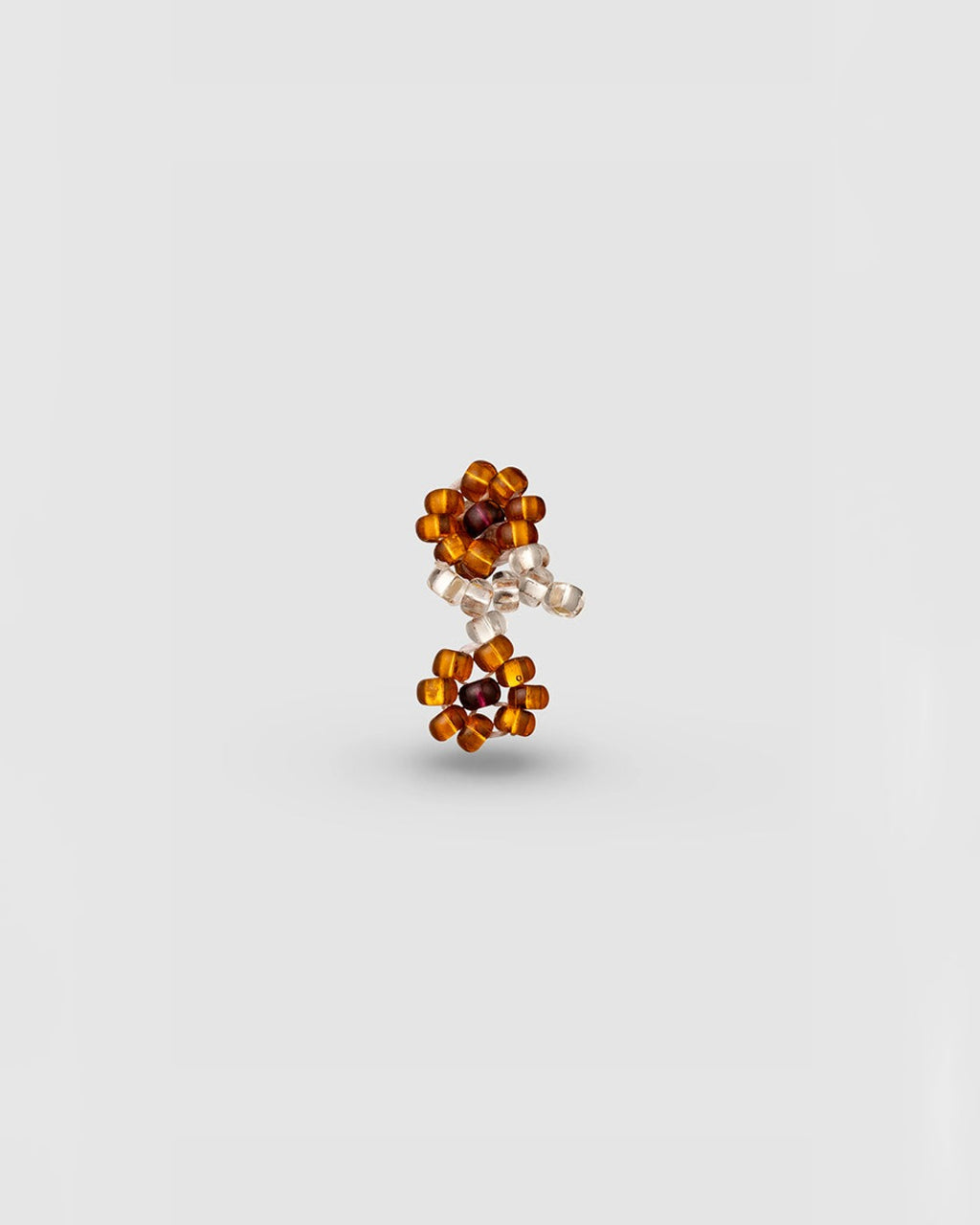 Pura Utz - Flower Ear Stick Earrings - Brown