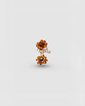 Pura Utz - Flower Ear Stick Earrings - Brown