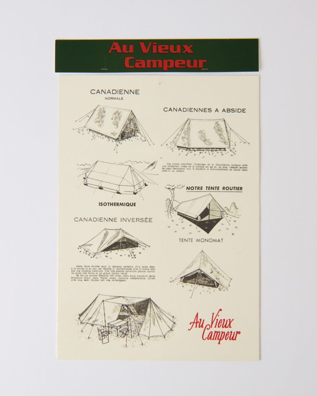 Au Vieux Campeur - Congés Payés - Affiche Tente
