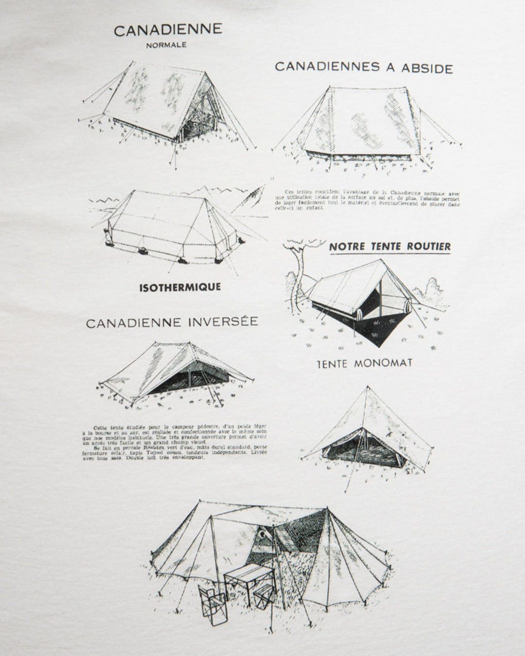 Au Vieux Campeur - Congés Payés - Short Sleeve T-shirt Tents - White