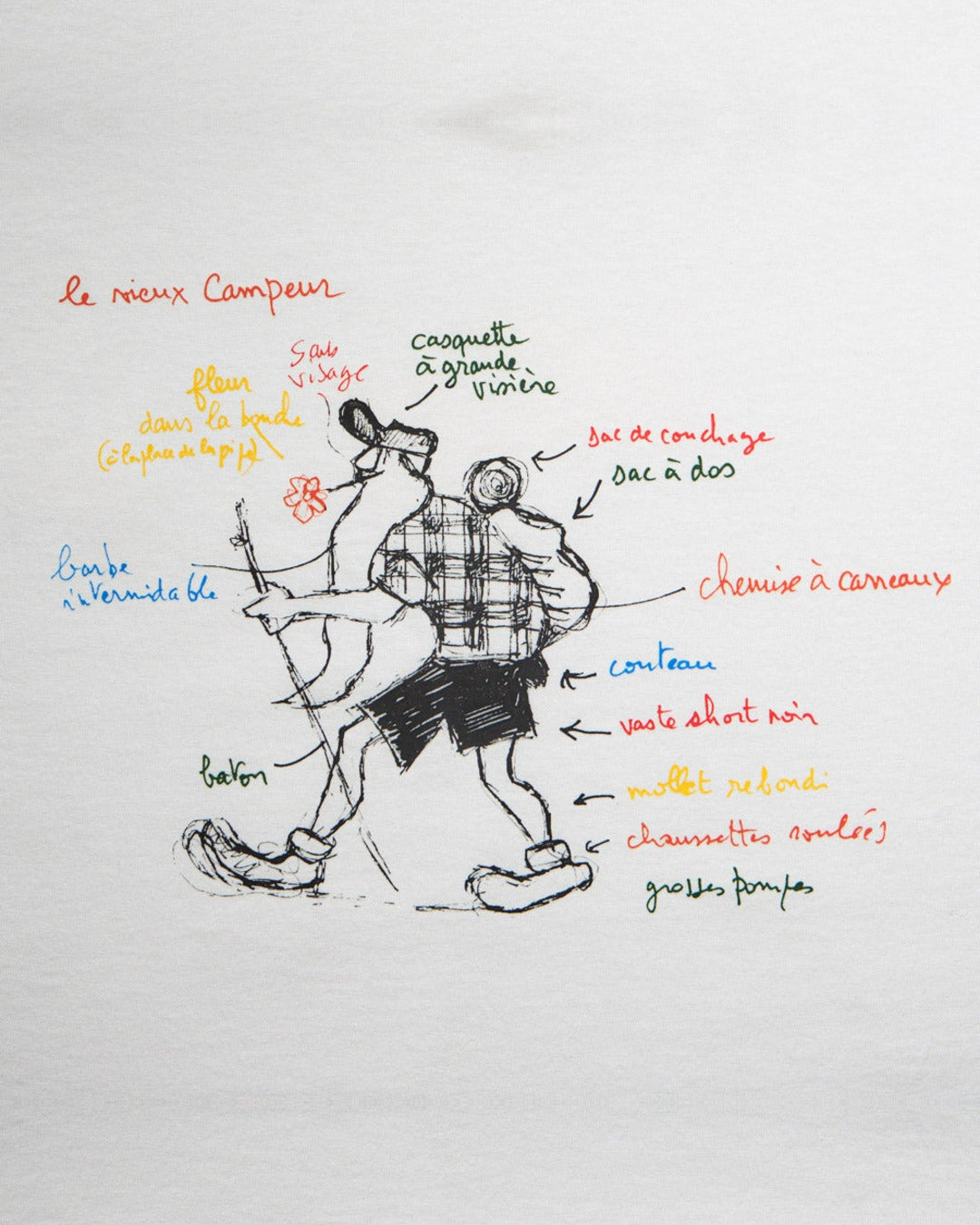 Au Vieux Campeur - Congés Payés - T-Shirt Manches Courtes Le Vieux Randonneur - Blanc