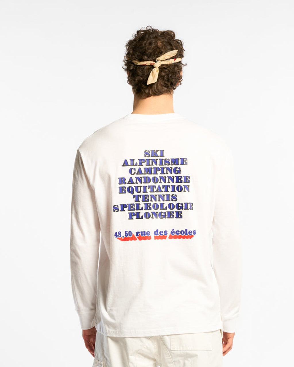 Au Vieux Campeur - Congés Payés - T-Shirt Manches Longues Couverture 1976 - Blanc