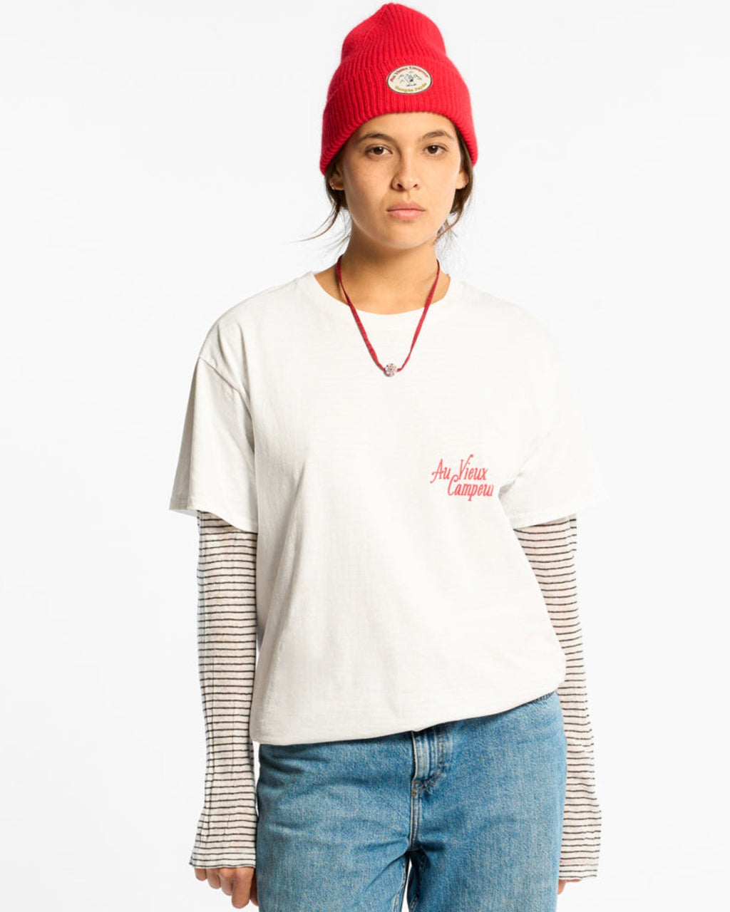 Au Vieux Campeur - Congés Payés - Short Sleeve T-shirt Folding Camping Chair - White
