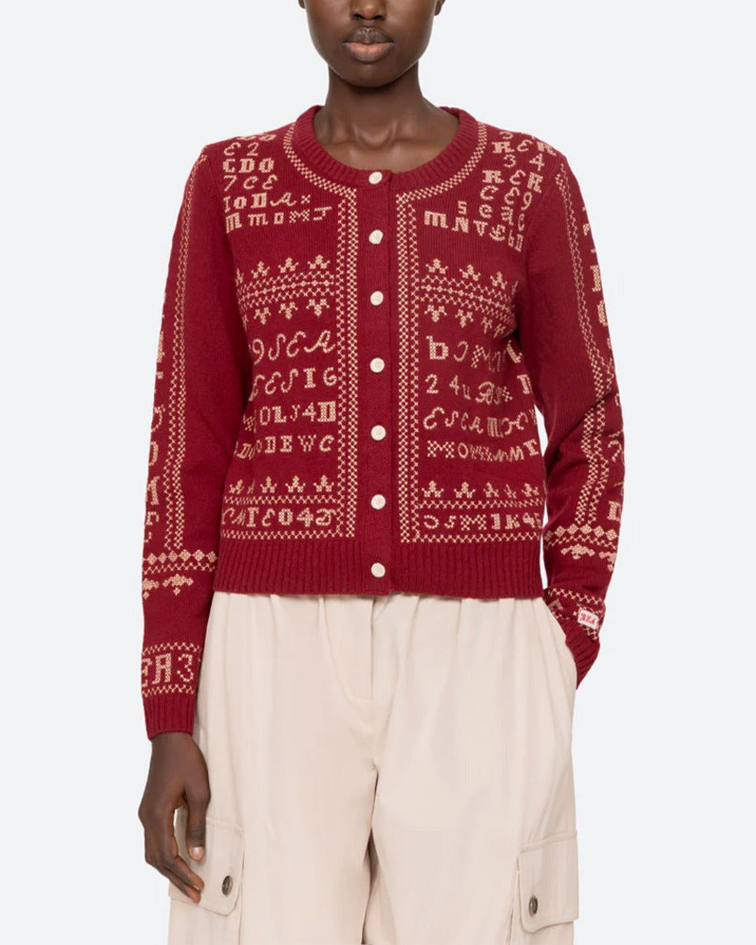 Sea New York - Sea NY - Embroidered Kit Cardigan - Burgundy