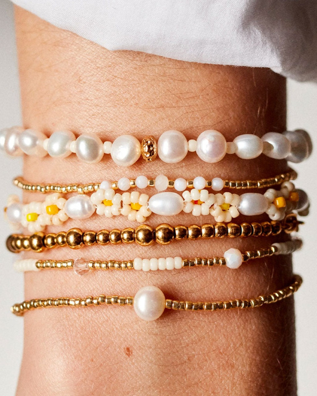 Anni Lu - Bracelet Daisy Flower - Pearl Yellow