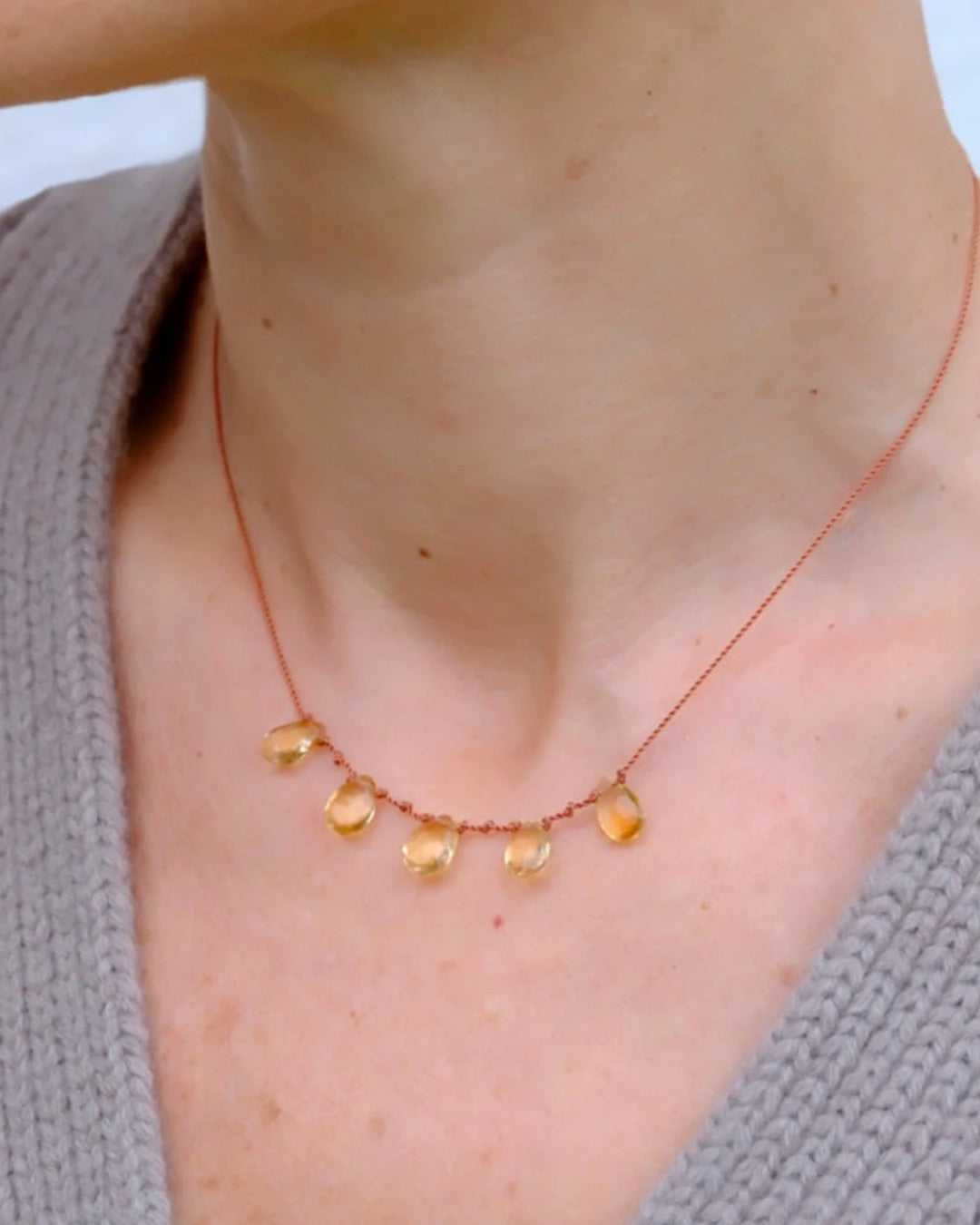 Ivarene - Collier 5 Gouttes - Citrine