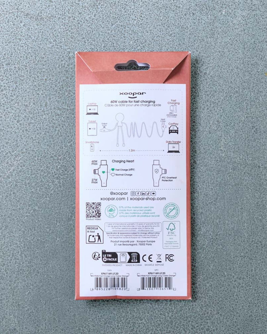 Xoopar - Cable Mr Bio Long Fast - Orange